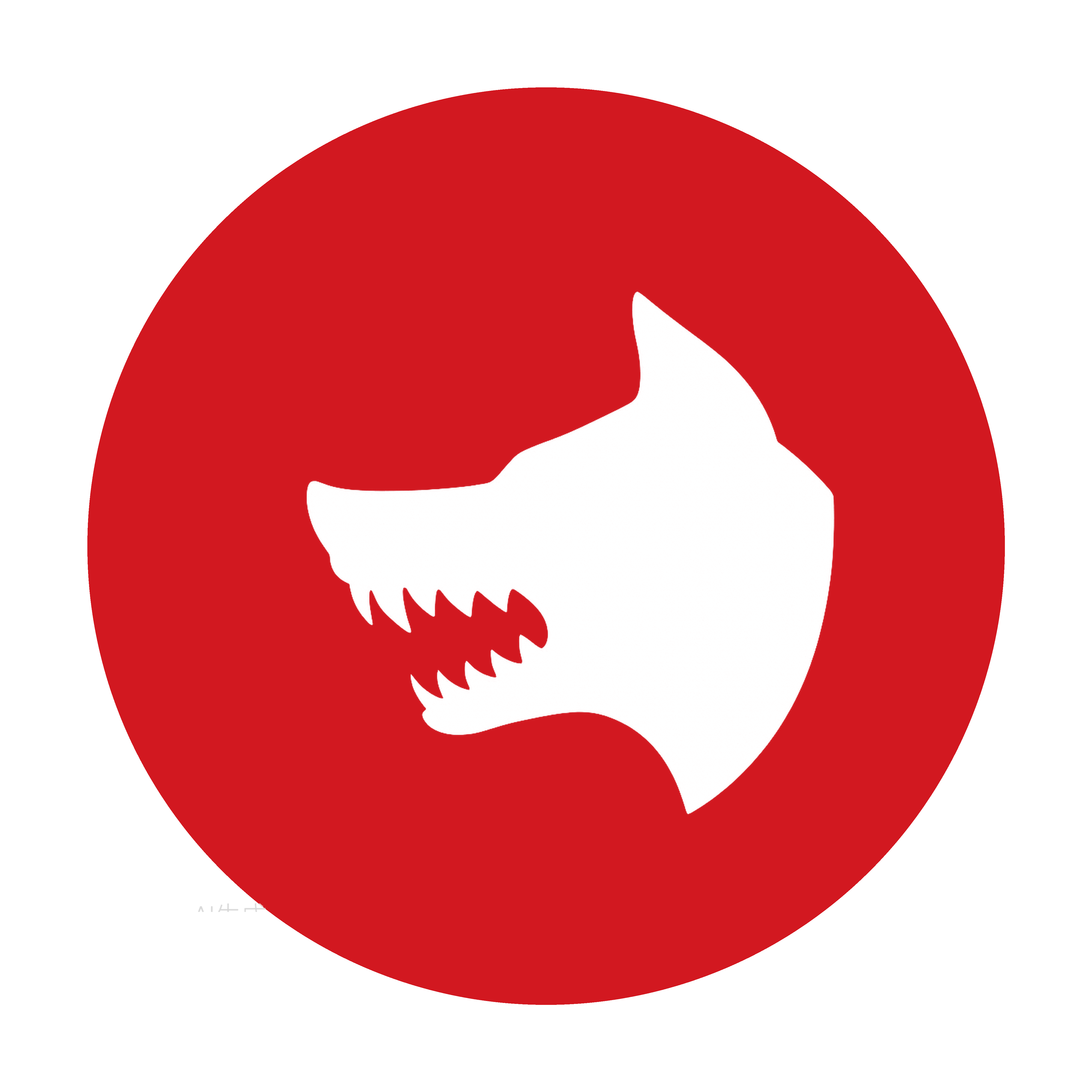 The Original — red disc snarling wolf tag